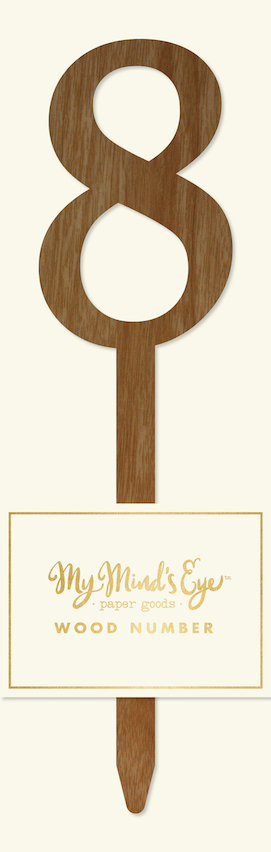8 Wooden number  - party pick